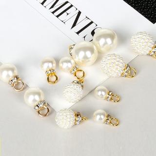 10PCS ABS Imitation Pearl Beads Charm for Bracelet Choker Necklace Headdress Jewelry Making DIY Earring Finding