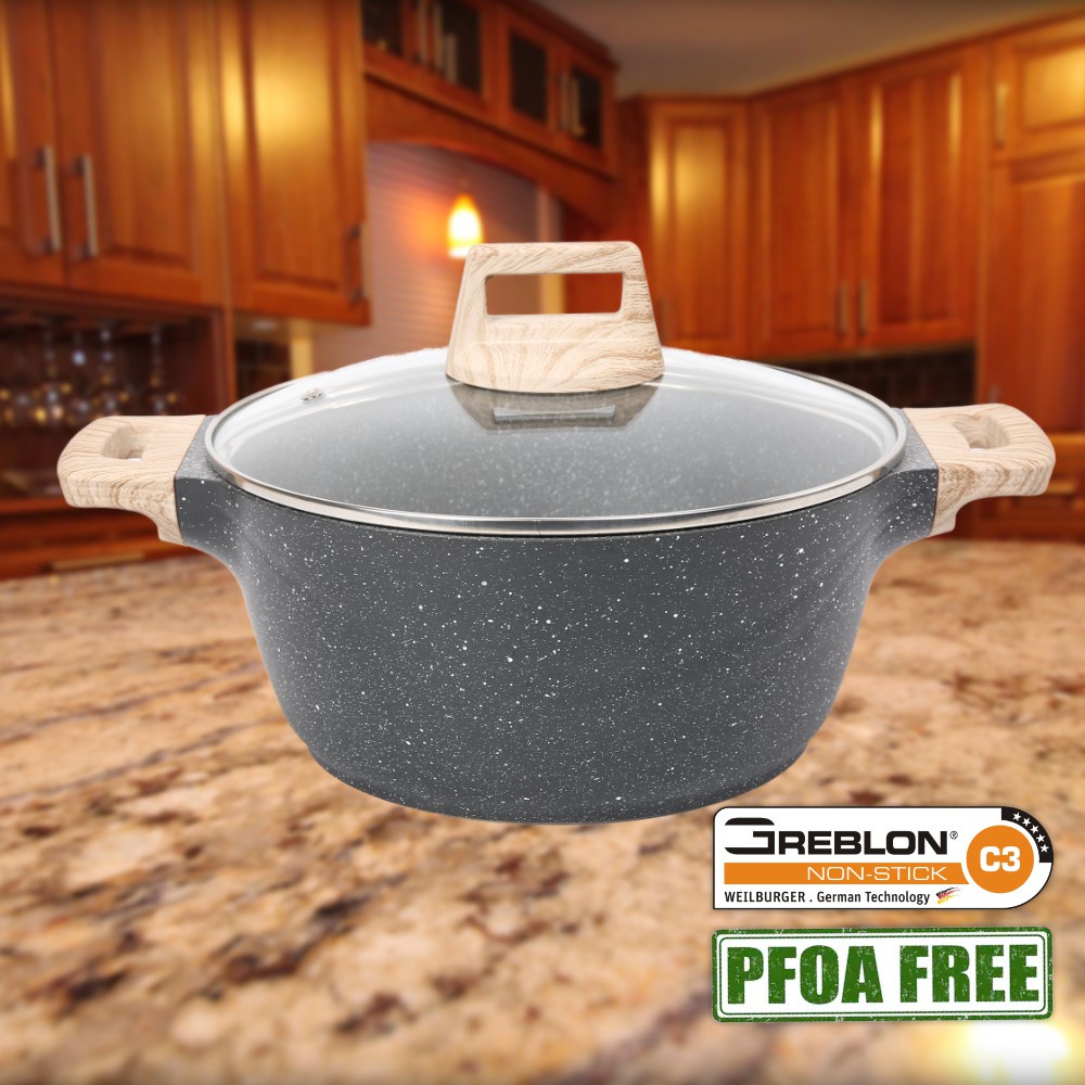 Non Stick PFOA Free Granite Casserole (24cm)