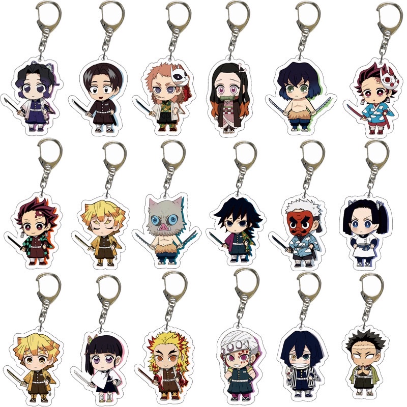 Readystok Anime Keychain Acrylic One Piece Demon slayer Goju Satoru