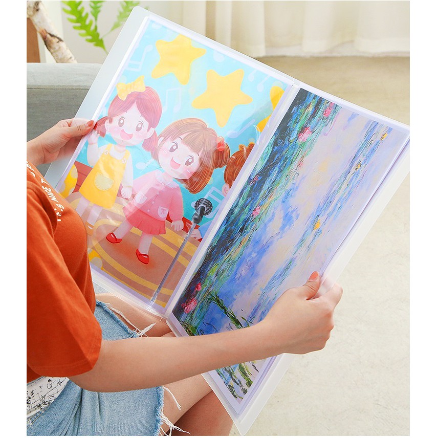 ZA071 File A3 Artwork Drawing File Folder 30 Pockets Presentation Book Display Book Document Organizer Portfolio Folder