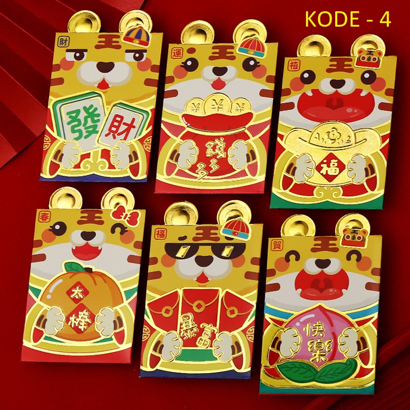 (1pack Contents 6) ANGPAO Paper IMLEK MOTIF Tiger | Unique Tiger ...