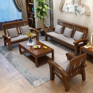 Katil sofa  kayu  pepejal Cina moden  perabot rumah perabot 1 