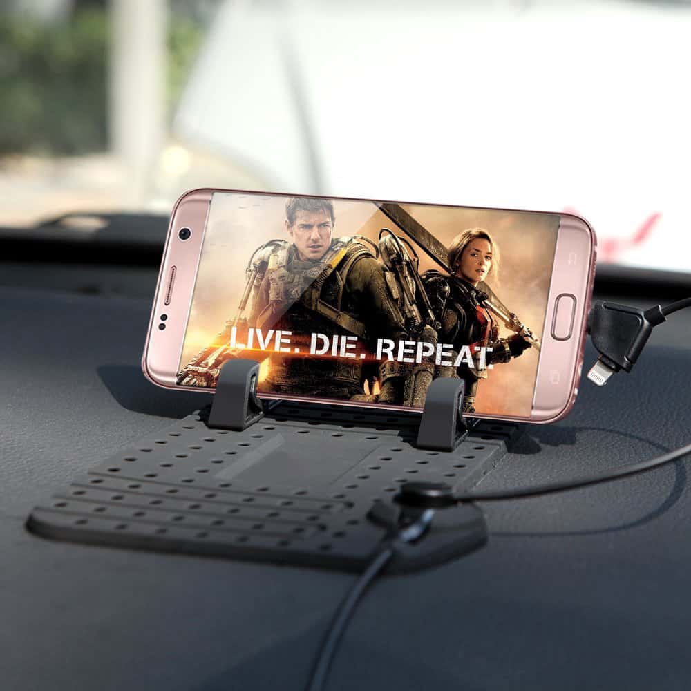 Super Flexible Car Holder + Charging Dashboard Mat Shopee