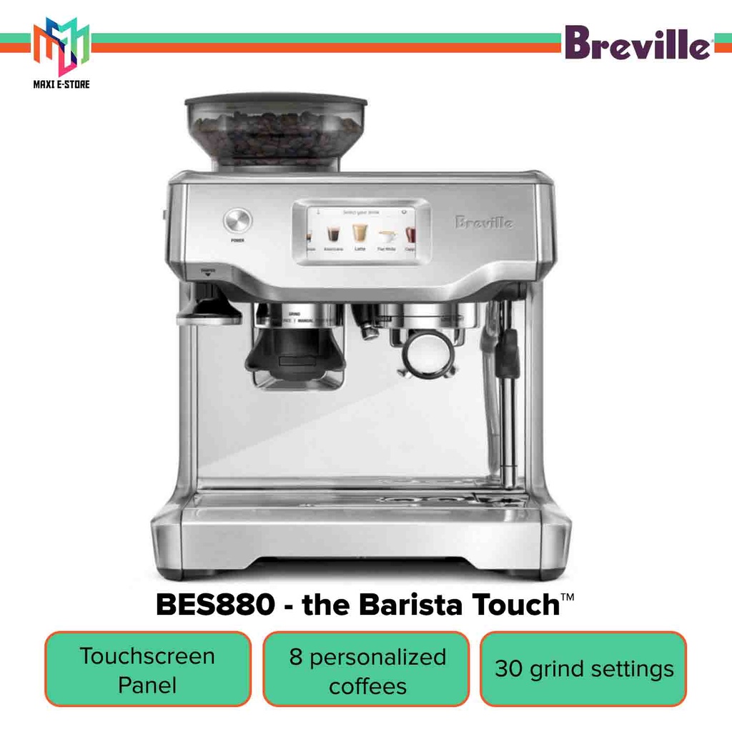 Breville The Barista Touch BES880 Automatic Coffee Machine with Touchscreen Panel Shopee Malaysia