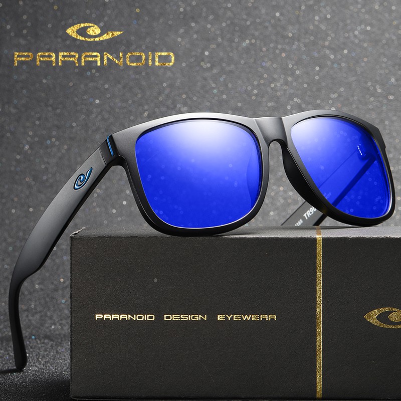 PARANOID Sunglasses Men Polarized Brand Design Square Mirror Vintage Luxury Cool