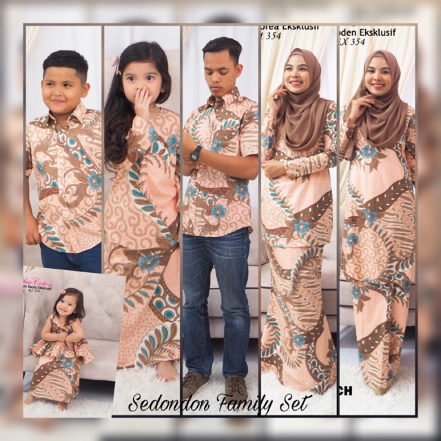Sedondon Kurung Mini Batik Kemeja Batik Family Peach Sedondon Kurung Mini Batik Kemeja Batik Family Peach