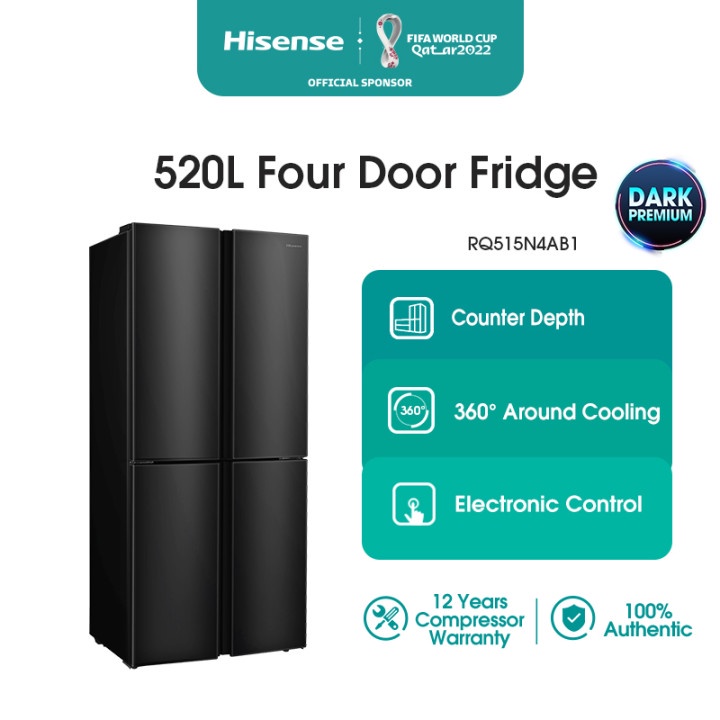Hisense 4 Door Inverter Refrigerator (520L) RQ515N4AB1 Shopee Malaysia