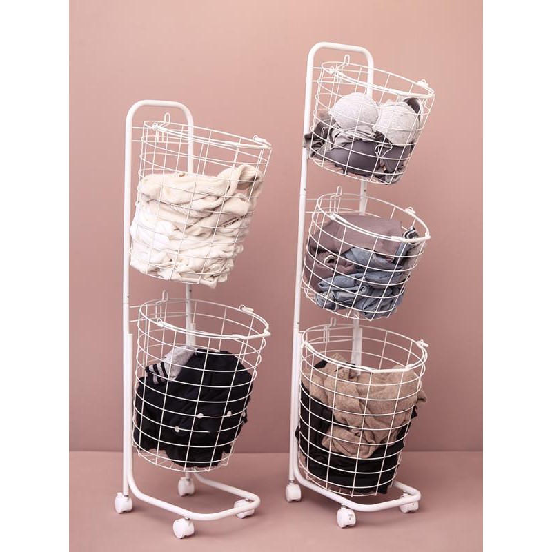 Hamper Dirty Separator Multilayer Stainless Steel Household Clothes Storage Rack With Wheels Expanded Clothes Expans Shopee Malaysia