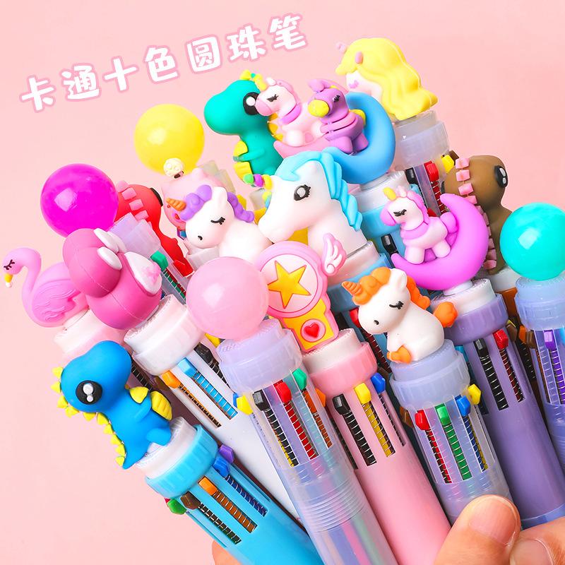 Ready Stock~Multi-Color 10 In 1 Pen Cute Animal Pen Point Pen Kids School  Student Stationery ( LOCAL SELLER ) | Shopee Malaysia