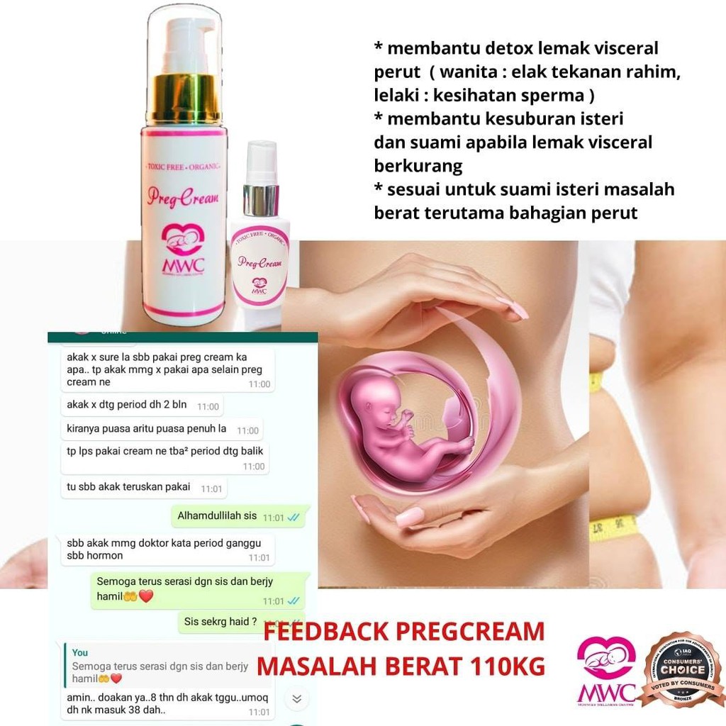 Preg Cream Big Bottle Small Bottle Kesuburan Suami Isteri Shopee Malaysia