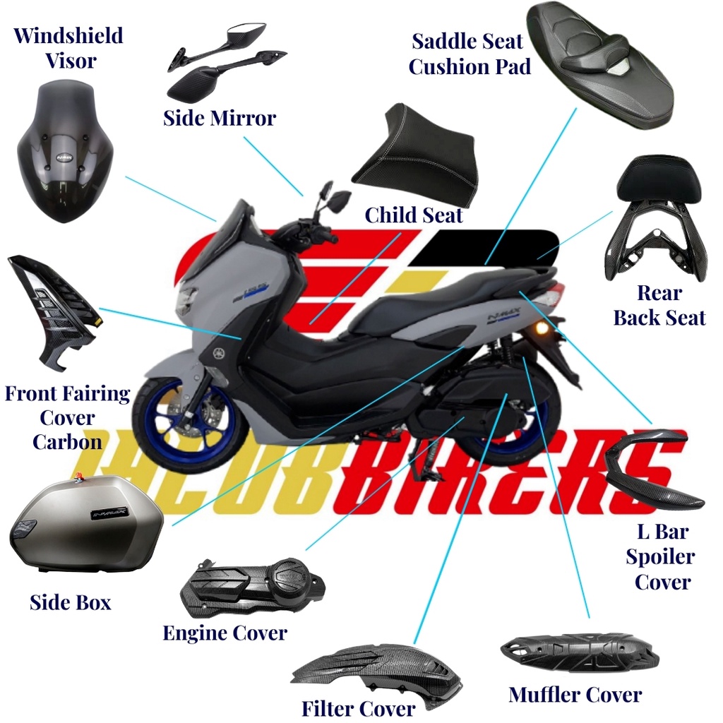 YAMAHA NMAX NEW 20202021 V2 BODY KIT FENDER CARBON MUFFLER METER COVER