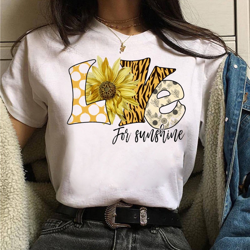 Women's Lipstick T-shirt Fashion Women Short Sleeve Shirt Birthday Present Harajuku Love Leopard Print T-shirt