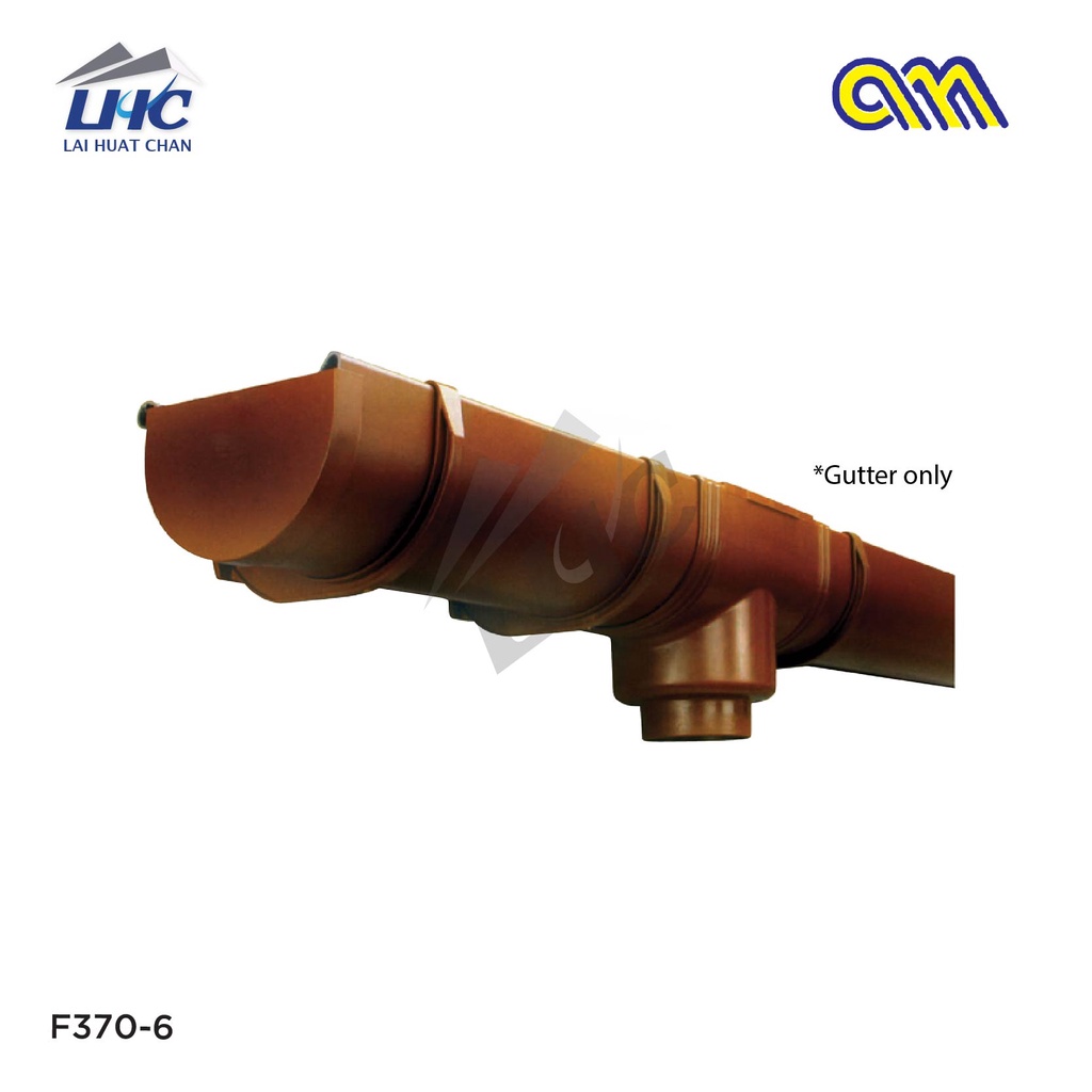 F3706 [ARENSIMARLEY] 5.8M PVC Half Round Rainwater Gutter Only Cut to