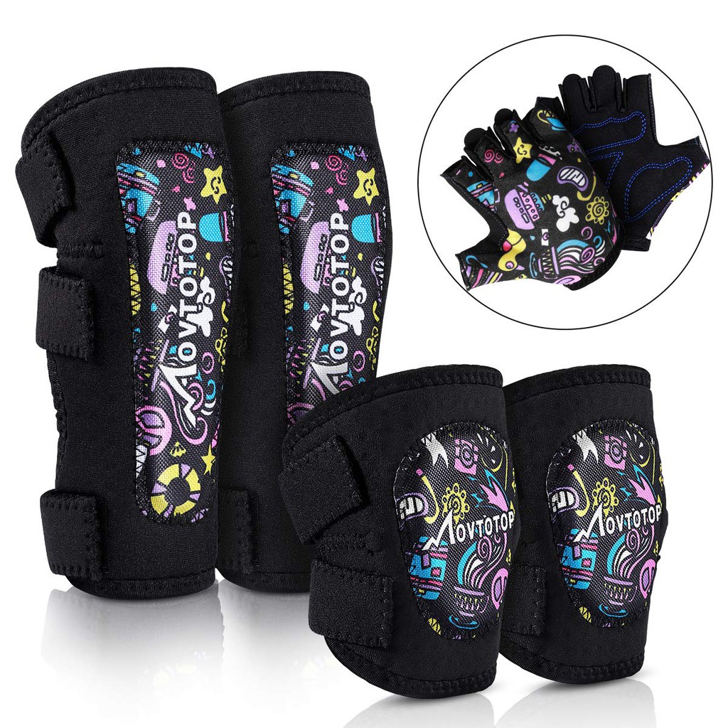 Toddler Protective Gear Set w/Mesh Bag& Sticker Skateboard Knee Pads for Children Boys Girls Innovative Soft Kids Knee and Elbow Pads with Bike Gloves CSPC Certified& Comfort Roller-Skating 
