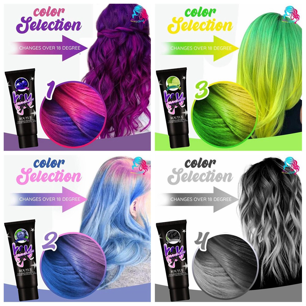 Newest Magical Temporary Thermochromic Color Changing Hair Dye Cream Buy  Thermochromic Hair Colour,Temporary Hair Dye,Hair Dye Product On | 60ml  Thermochromic Color Change Hair Dye Semi Permanent Paint Magical Grey  Purple Green