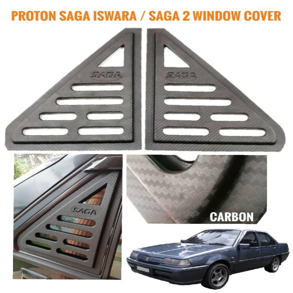 Proton Saga Window Cover 3D Carbon Window Cover Car Rear Triangle Window Cover Car Mirror Cover