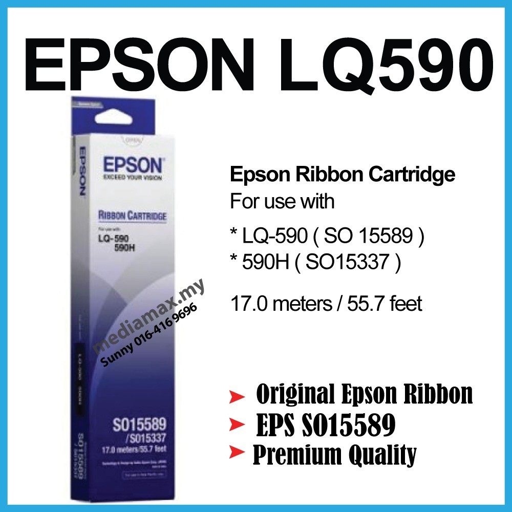 EPSON LQ590 100% ORIGINAL RIBBON - S015589 LQ-590 LQ-590II ...