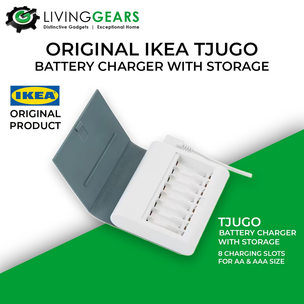 Original IKEA TJUGO Battery Charger with Storage Shopee Malaysia