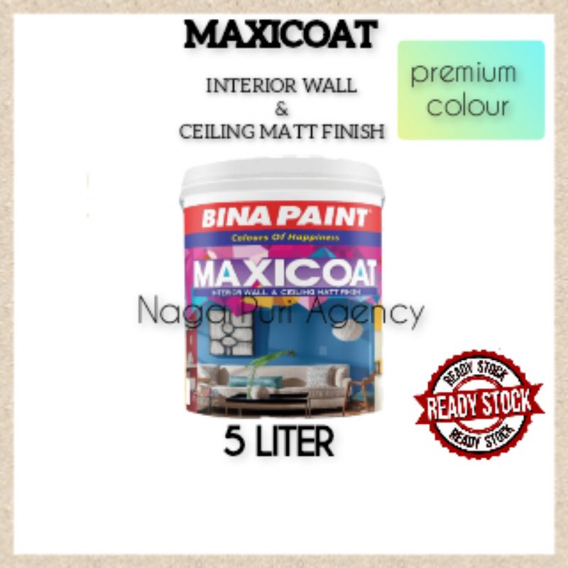 BINA PAINT MAXICOAT 5 Liter Interior Wall & Ceiling Matt Finish