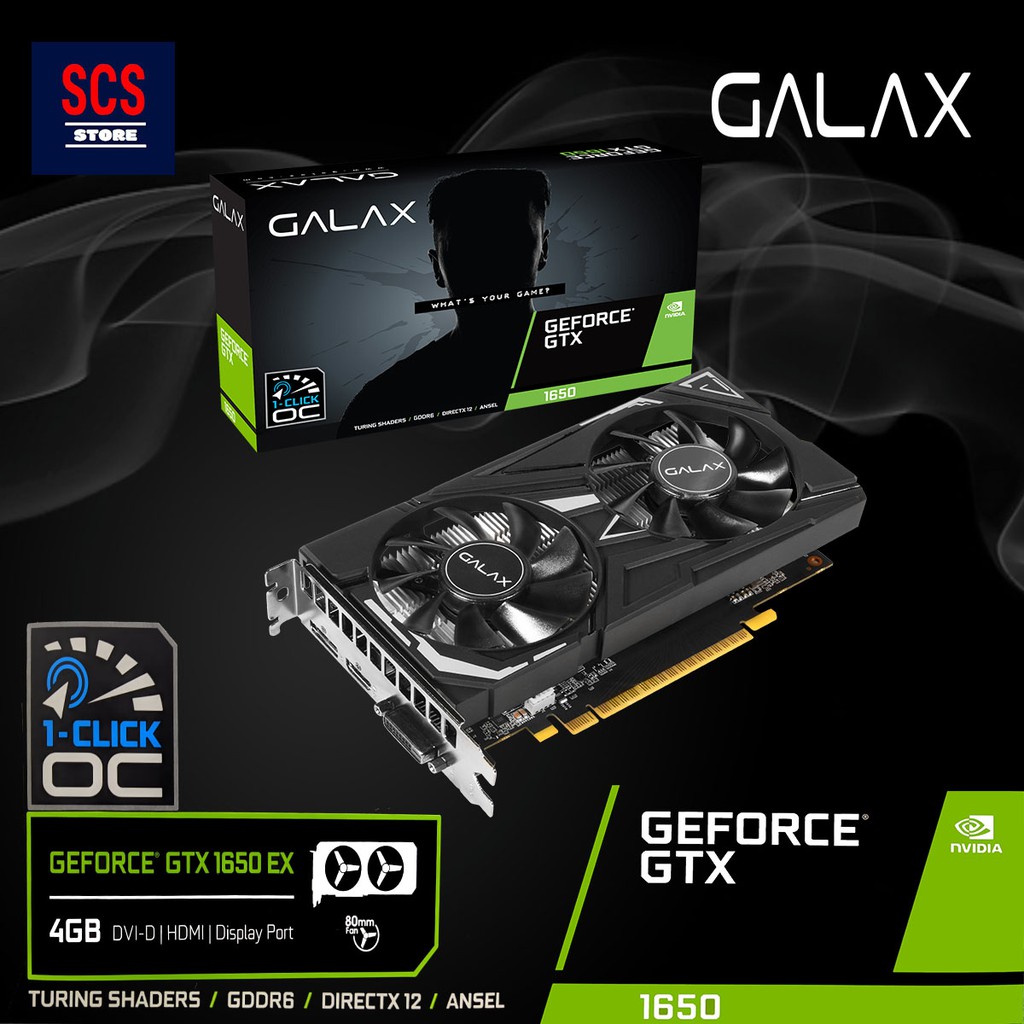 GALAX GeForce® GTX 1650 EX (1-Click OC) GDDR6 4GB GDDR6 128-bit DP/HDMI ...