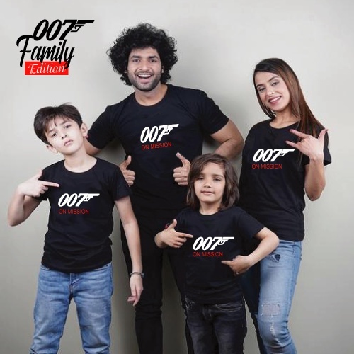 Trending Family T-shirt 007 James Bond Baju Family Cotton 100%