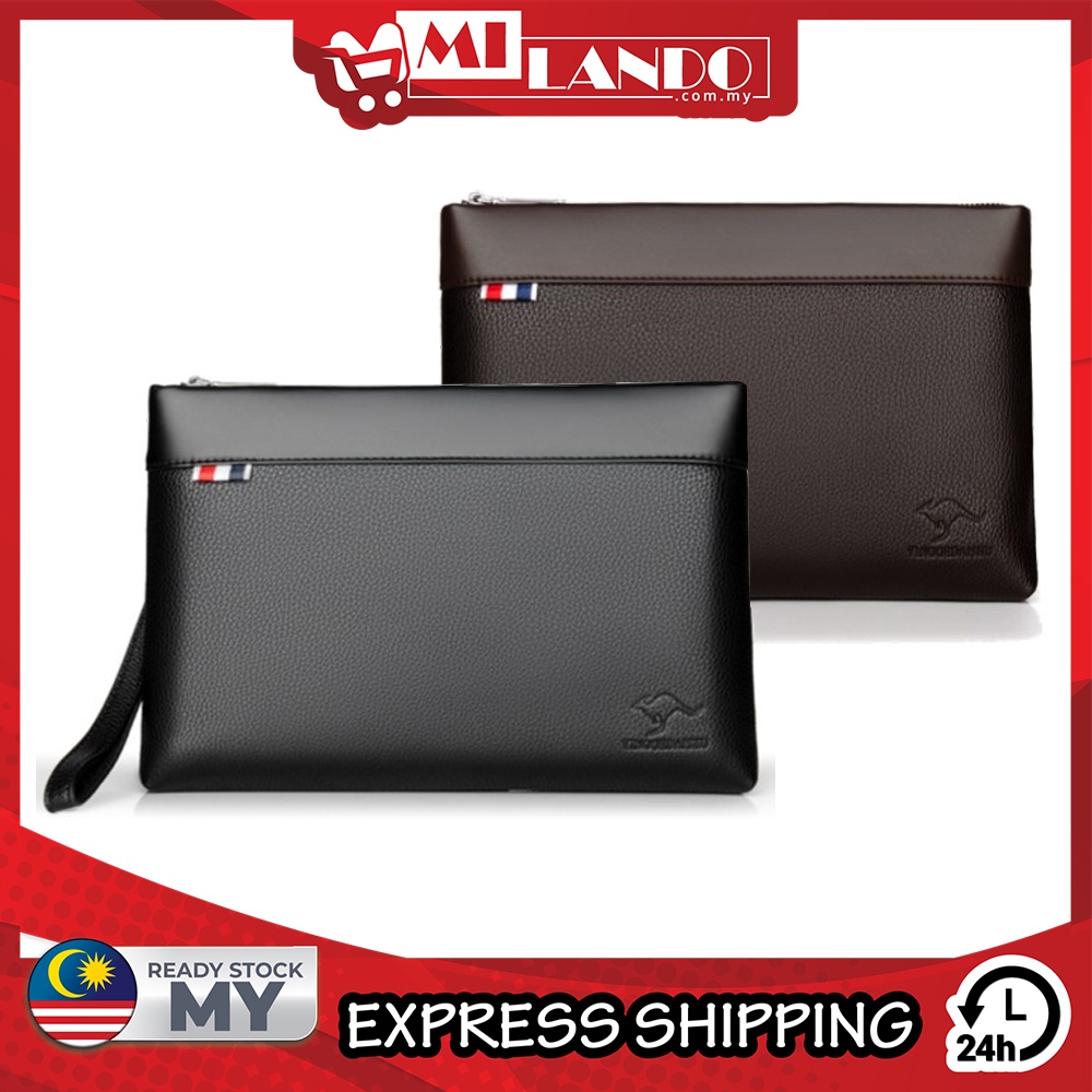 MILANDO Men PU Leather Clutch Bag Business Bag Pouch 7.9inch Ipad Sleeve case Wallet (Type 7)