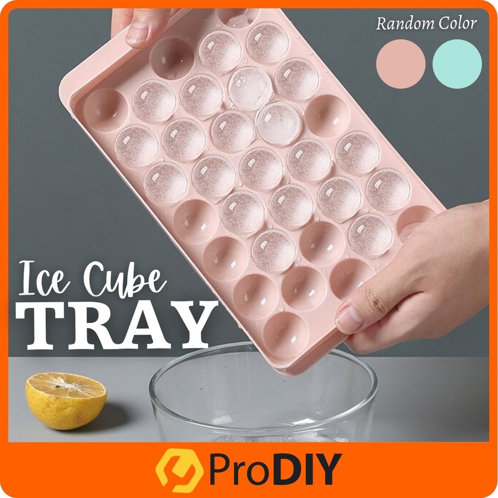 33 Grid Round Ice Cube Ball Mold Tray Maker with Lid Frozen Storage Ice Box Bekas Acuan Ais 冰盘