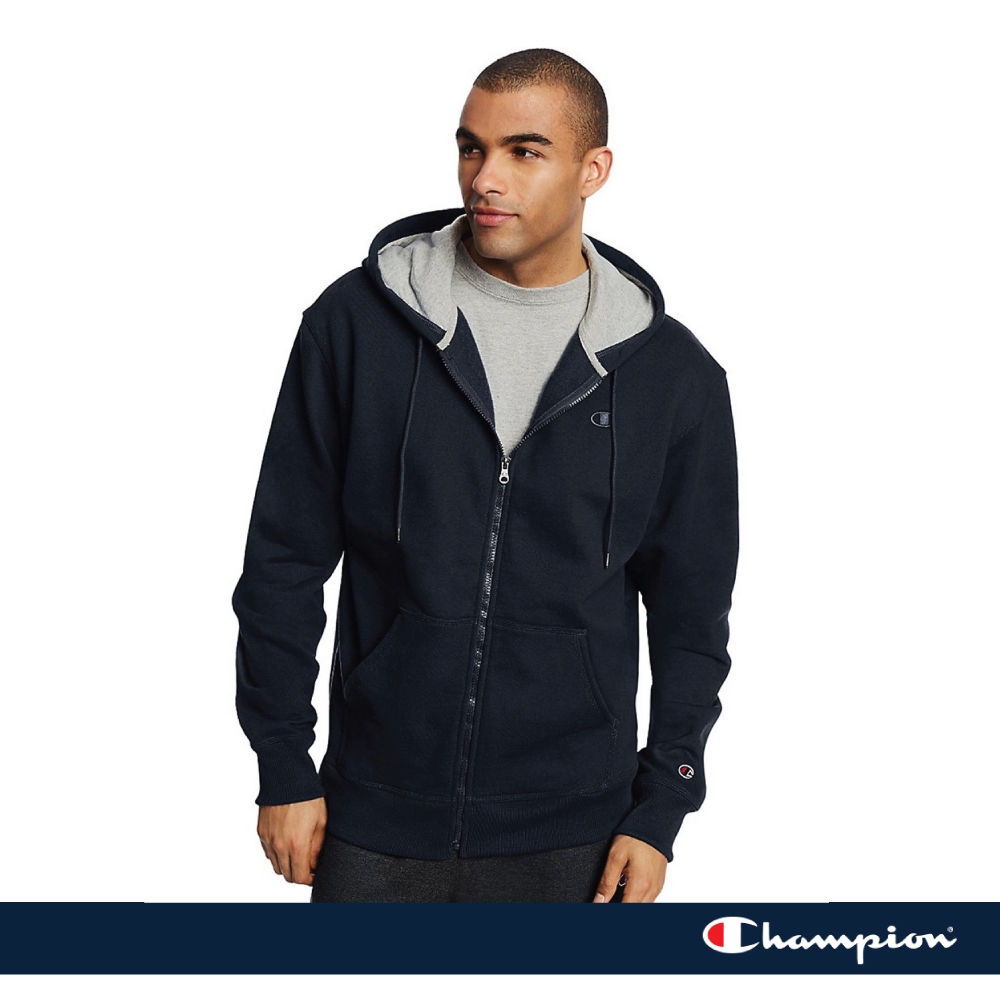 Champion Authentic Unisex Powerblend Fleece Full Zip Hoodie Sweatshirt ...