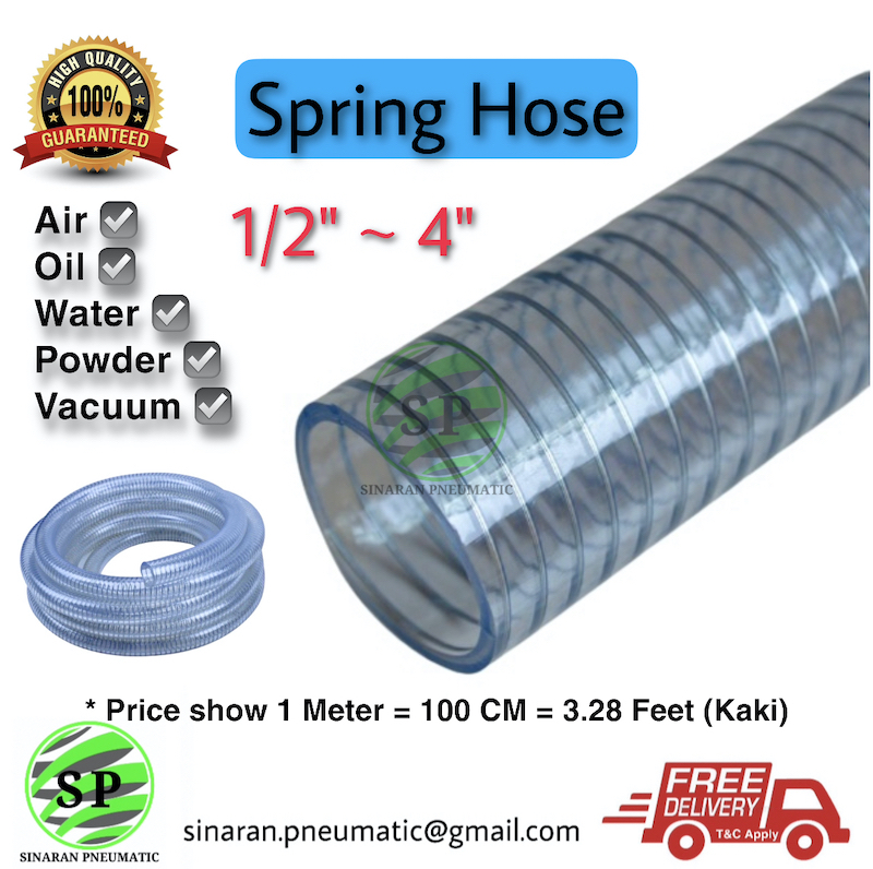 19mm 10MTR Clear Wire Reinforced Vacuum Suction Delivery Hose 3/4" 