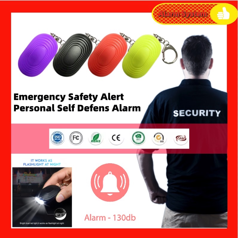 SOS104 (Direct Factory) Excellent Quality Portable Emergency Safety Alert Personal Self Defense Alarm With LED