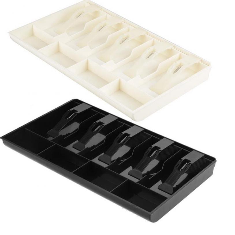Five Grids Cash Drawer Register Insert Coin Tray Cashier Tidy