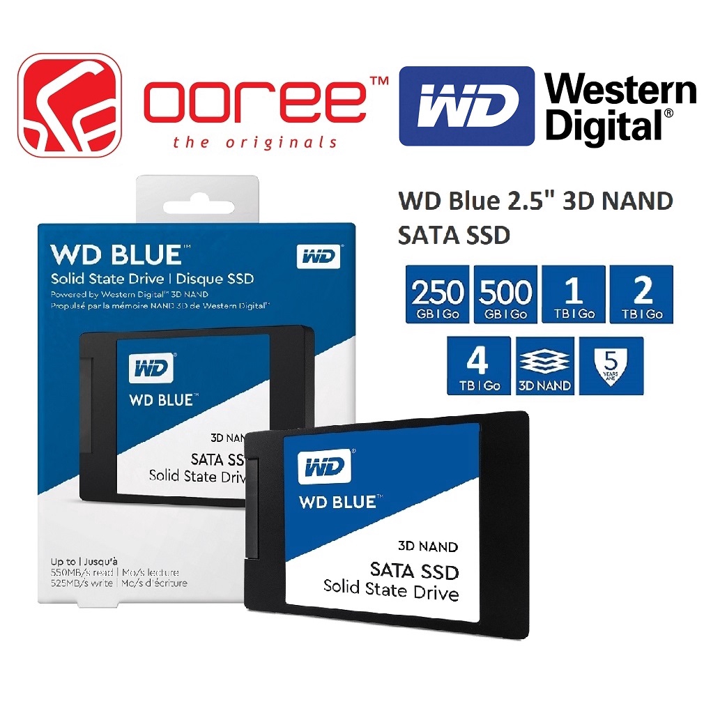 Wd western digital sata blue 3d nand 2.5” 7mm internal ssd storage ...