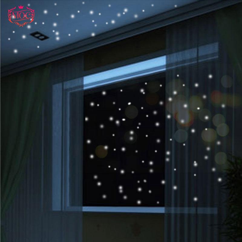 407pcs Glow In The Round Dot Dark Star Stickers Luminous Wall
