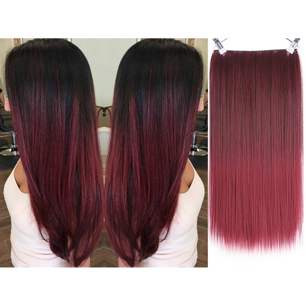 ready stock malaysia wine red extension ombre wine red rambut palsu ...