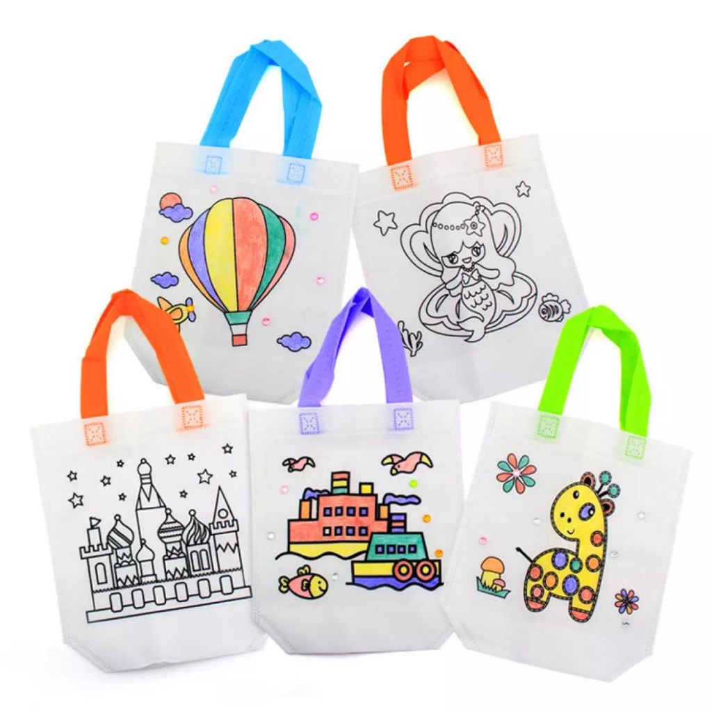Kids DIY Colourful Painting Eco Bag Shopee Malaysia