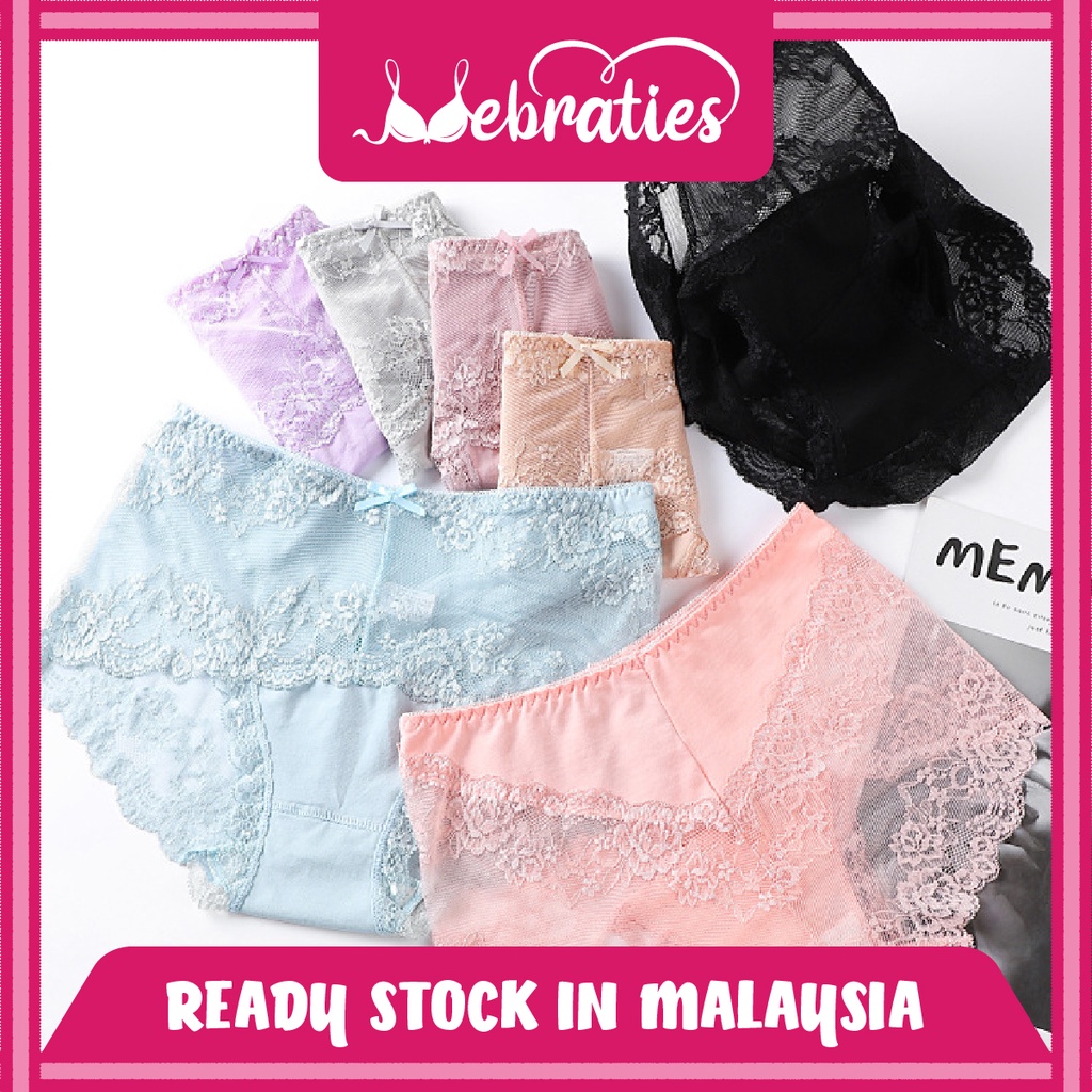 【Mebraties】Hollow Out Lace Panties Women Sexy Lingerie High Waist Underwear Material Comfortable Close Breathable L-XXL