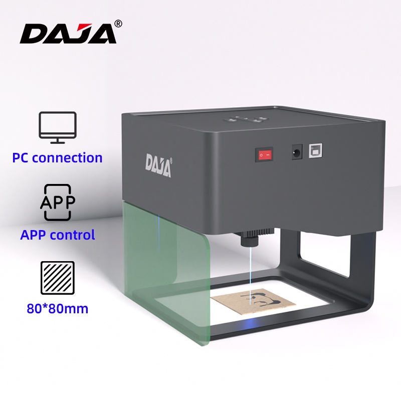 DAJA Engraver Machine Wood Carving Laser Engraving Machine Laser Marking Engraving Machine Acrylic Cutting Machine Laser Printer Machine Automatic Portable DIY Leather Food Paper Wood Bamboo Kraft Pap
