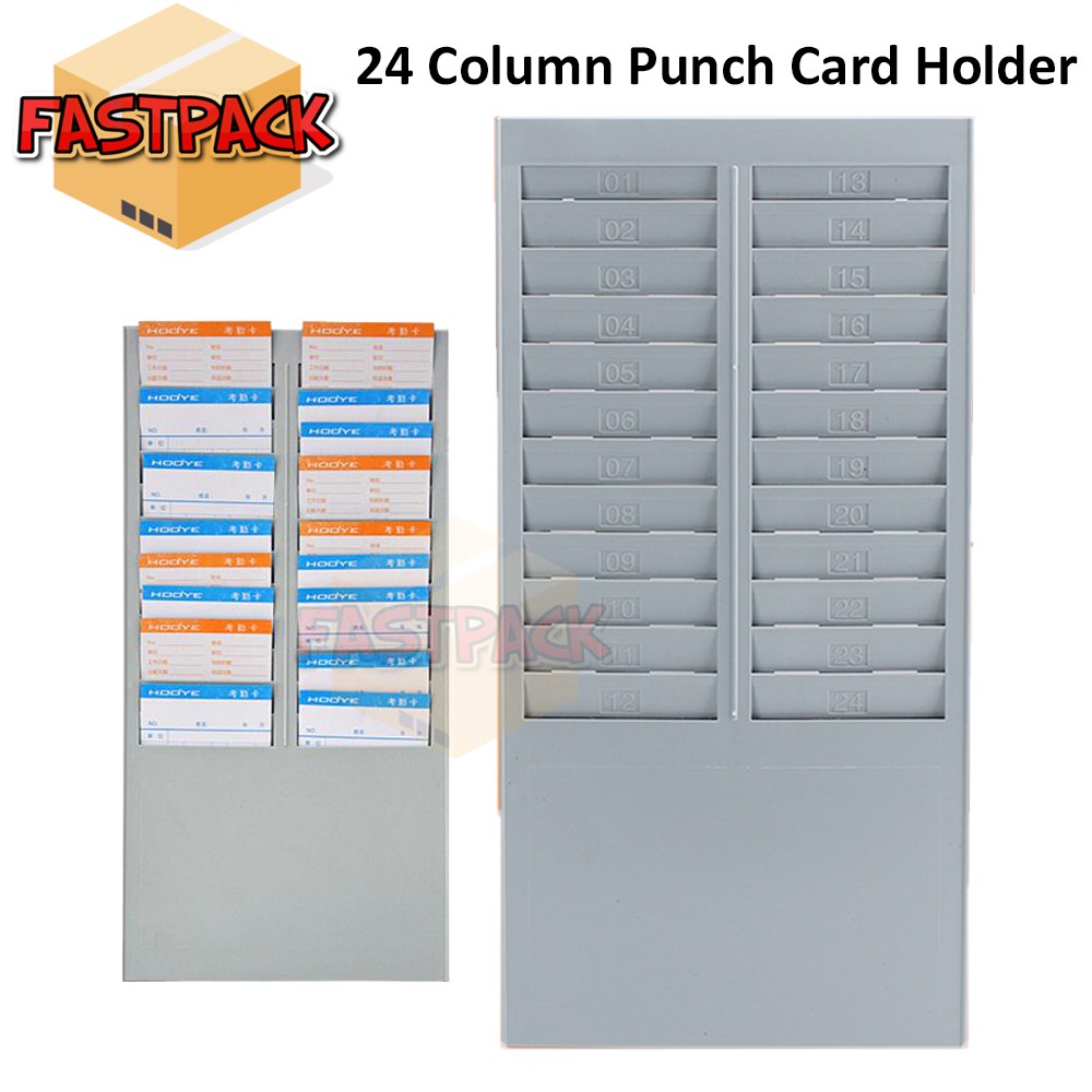 Employee Time Recorder Punch Card Holder Rack 24 Company Use