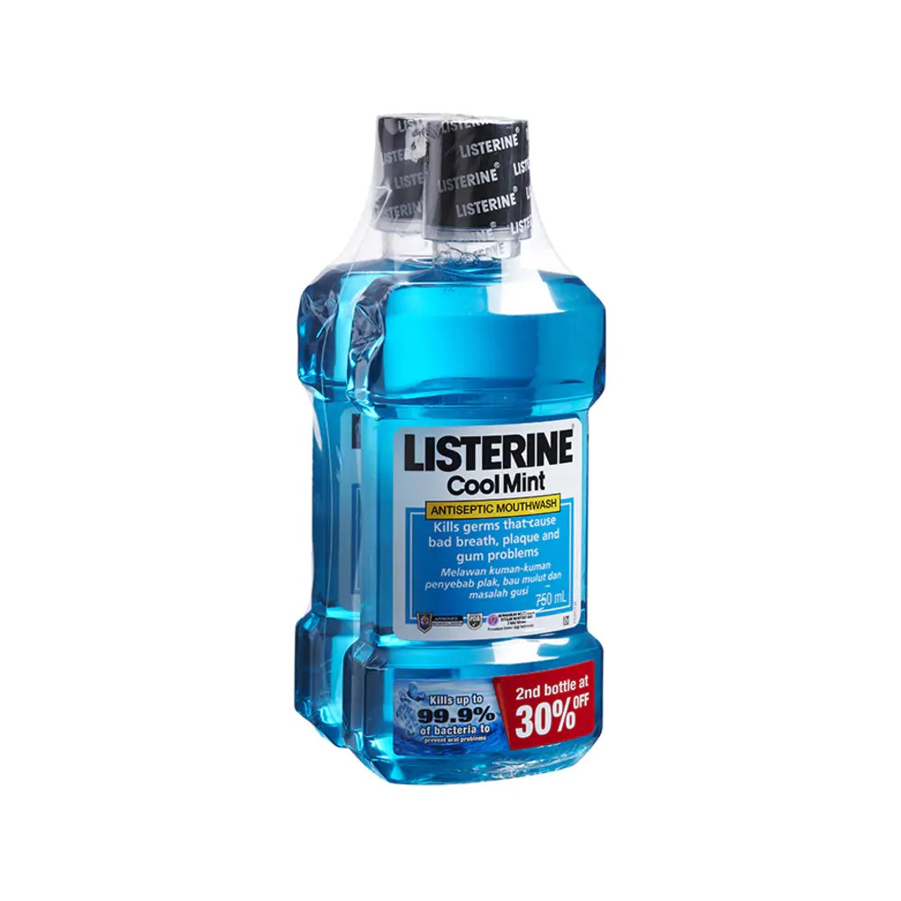Listerine Cool Mint Antiseptic Mouthwash (750ml / 2x750ml) | Shopee ...