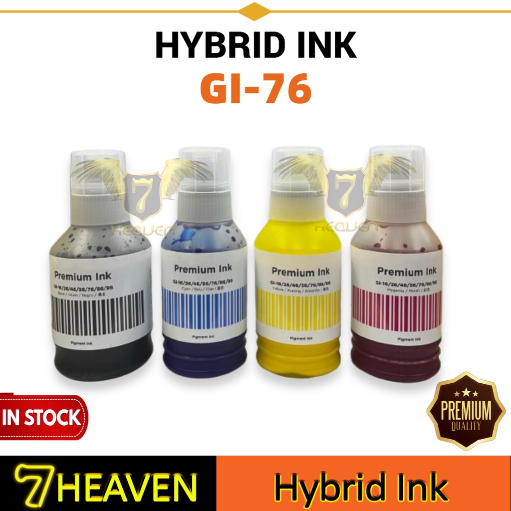 Premium Hybrid Refill Ink Gi 76 Gi76 Gi 76 For Canon Maxify Gx6070 Gx7070 Black 170ml Colors 3675