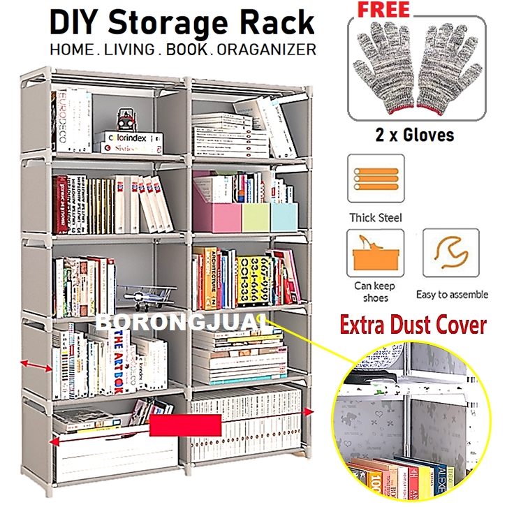 Book Shelf Shoes Storage Rack Dust, Storage Shelves With Cover