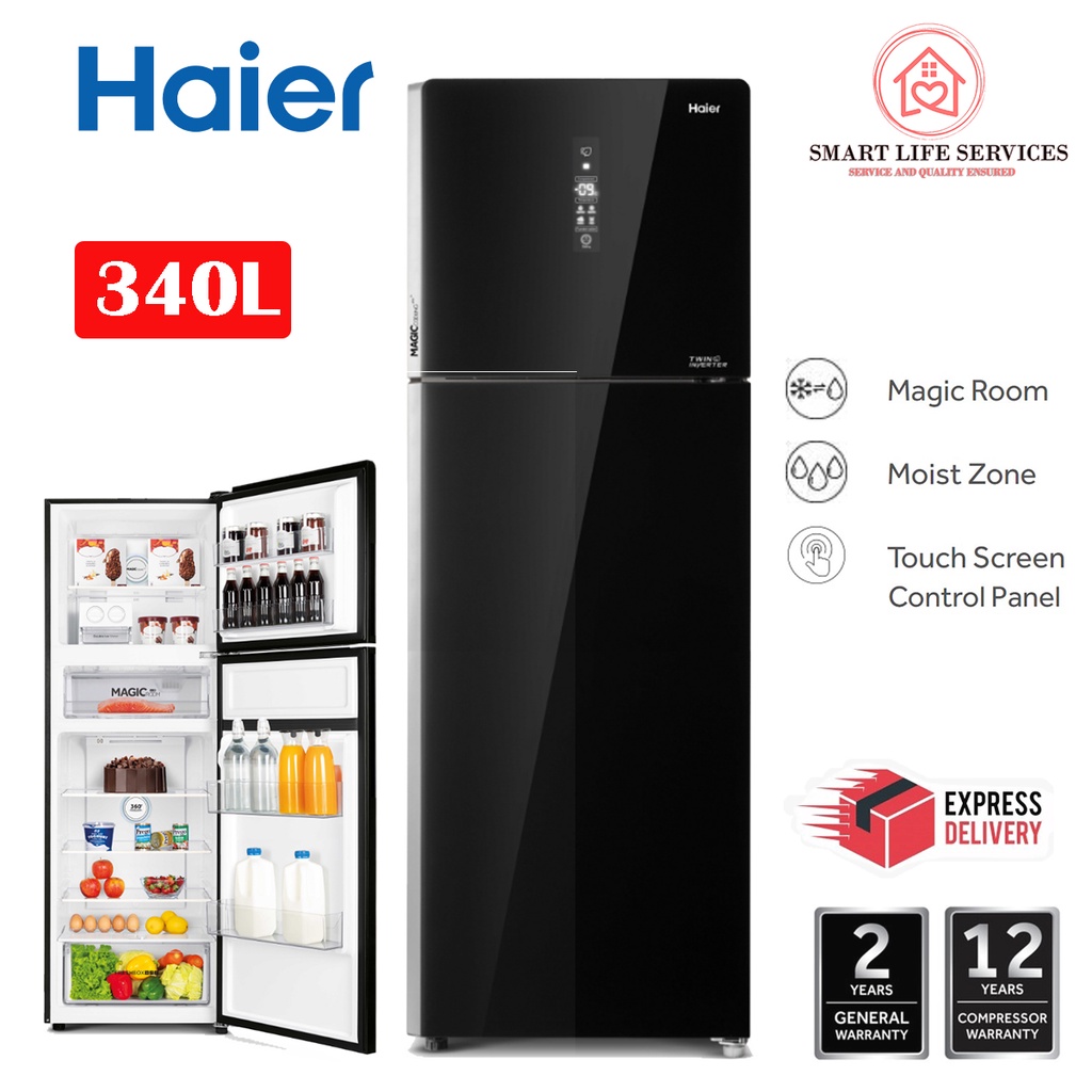 【LOWEST PRICE】HAIER INVERTER 249L / 284L / 319L / 340L Refrigerator (Glass Door) Fridge Peti Sejuk