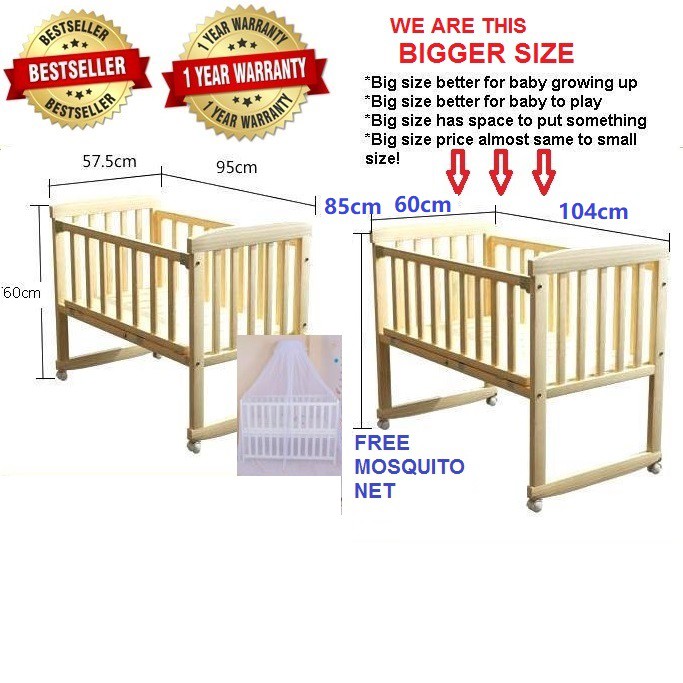 standard baby cot measurements