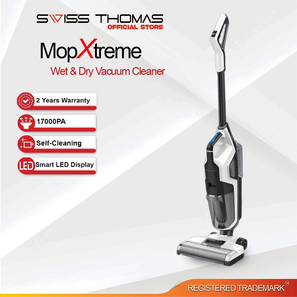 SwissThomas Wet Dry Mop Vacuum Cleaner MopXtreme MV1688 Voice Assist