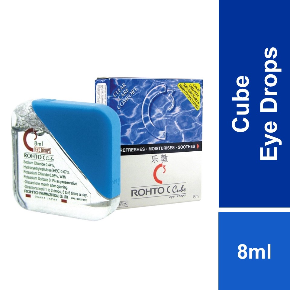 ROHTO EYE DROPS C CUBE 8ML CONTACT LENS FRIENDLY CLEAR CARE COMFORT