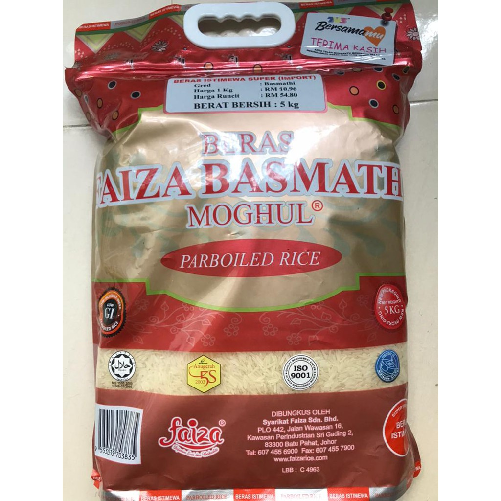 BERAS FAIZA MOGHUL PARBOILED RICE 5KG Shopee Malaysia