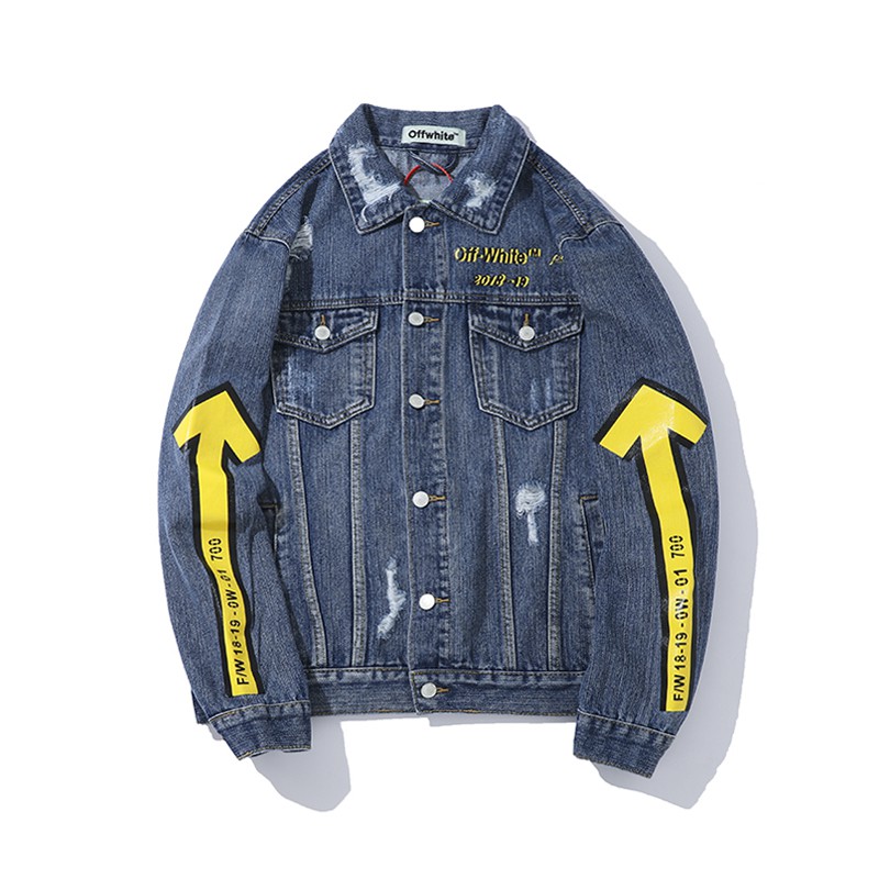 off white yellow denim jacket