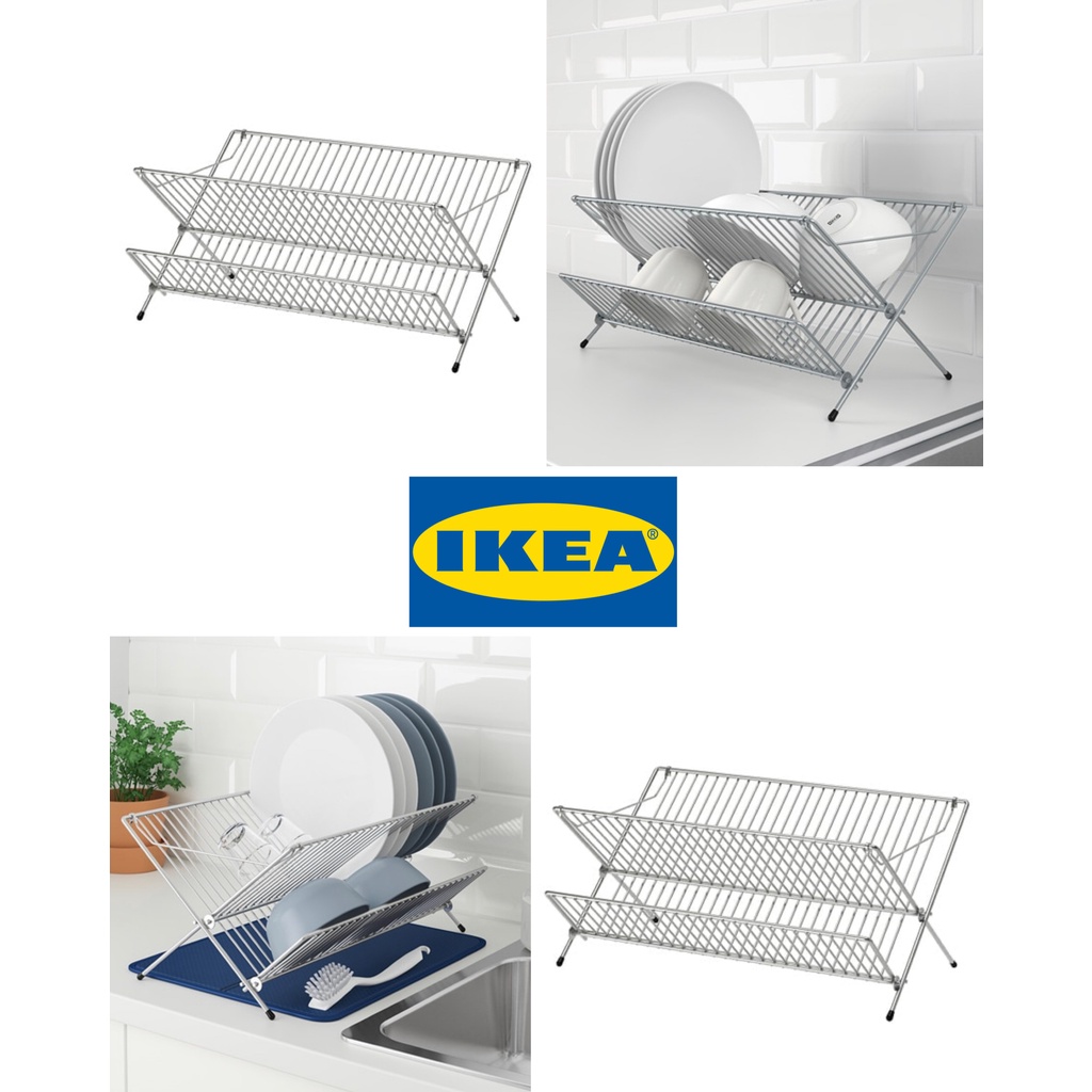 Ready Stock Ikea Kvot Dish Drainer Galvanised Tempat Pengering Pinggan Cawan Murah Ikea