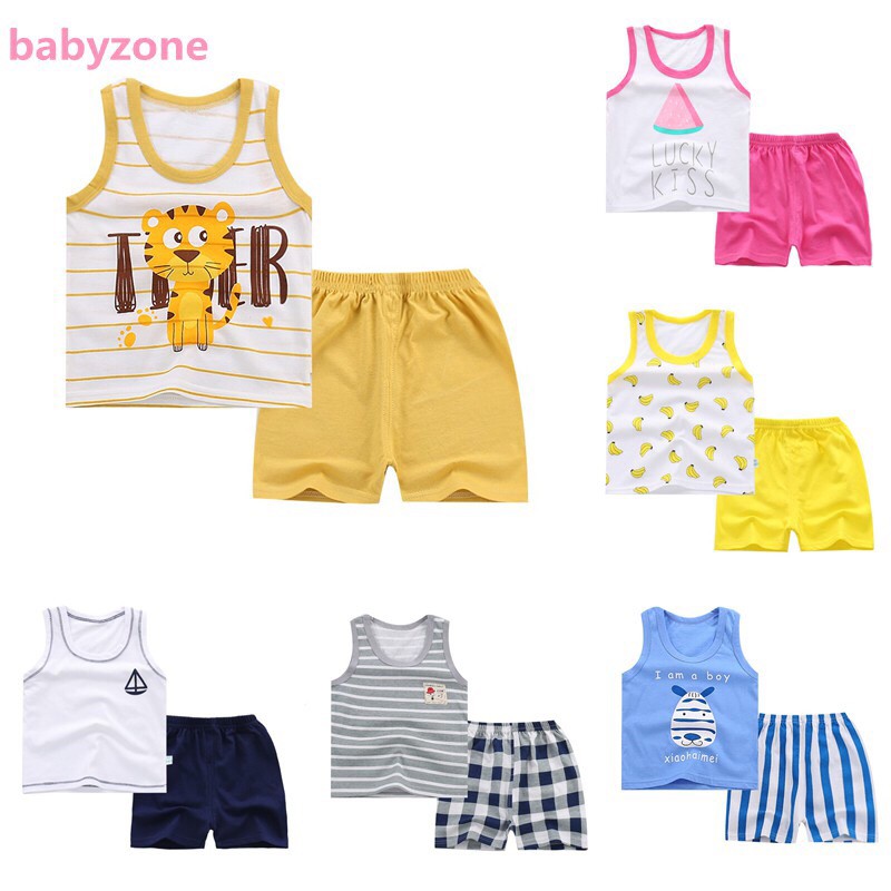 Children Cotton SINGLET + SHORT Pants (1 Set) | Shopee Malaysia