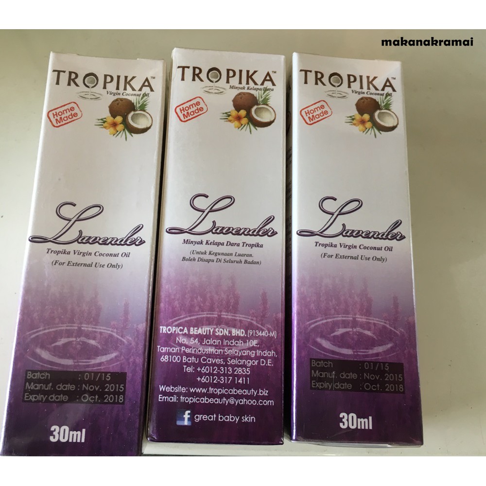 Tropika Minyak Kelapa Dara Vco Virgin Coconut Oil Lavender Shopee Malaysia